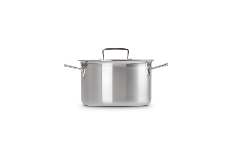 18 x 9.3 cm Le Creuset 3-Ply Stainless Steel Deep Casserole with Lid
